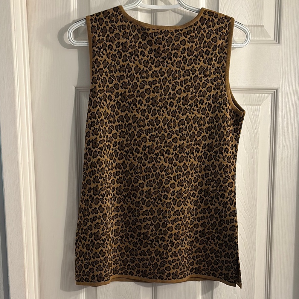Misook Leopard Print two pieces Cardigan  - Brown and Black - Picture 4 of 8